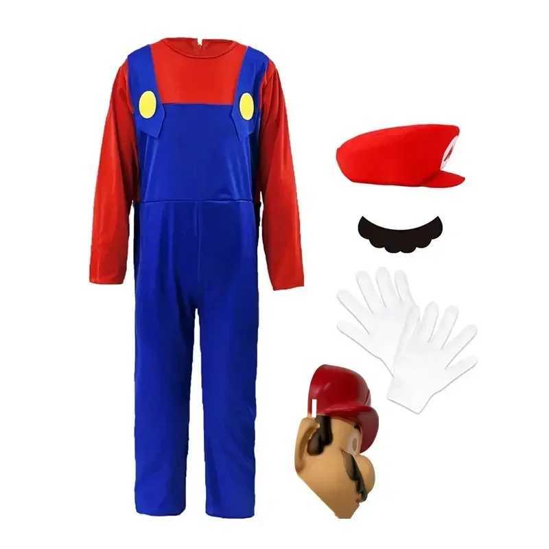 Kids Brothers Cartoon Game Costume Anime Button Up Bodysuit Saints Day Funny Character Play Dress Up Costume Beard Gloves Gift W250117