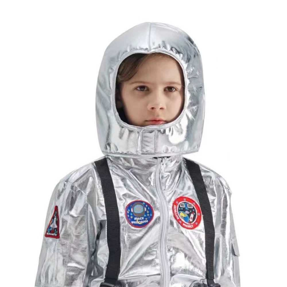 Halloween Adult Children Astronaut Costume Silver Spaceman Men Women Space Suit Halloween Performance Costume Party Dress Up W250117