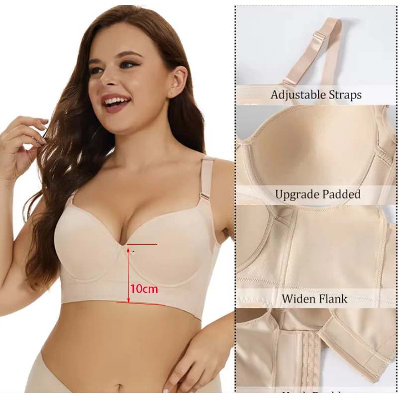 Dimmkof full back covered push up bra for women hidden fat deep cupshaped garment smooth lifting sagging 250122