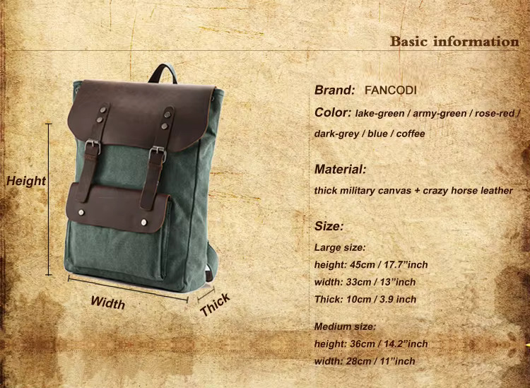 Fashion Leather Canvas Men Backpack Women School Bag Bagpack Rucksack Male Daypack Knapsack Teenager Mochila Hiking New