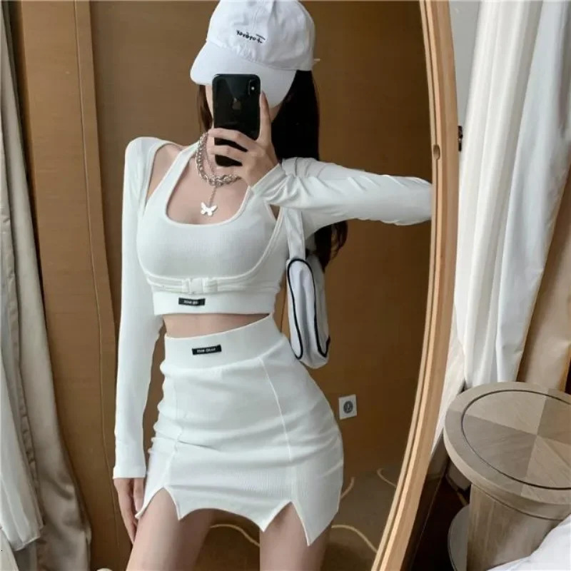 Y2k womens three piece summer vest cardigan wool sweater clothing high waisted fashionable and sexy n solid 250122