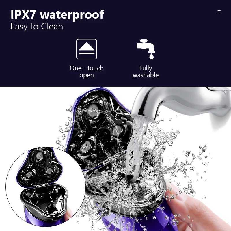 Mens Electric Shaver For Men Razor Smart Beard Shaving Beard Timmer Ipx7 Waterproof Shaving Mane LCD Display Electric RazorW250117