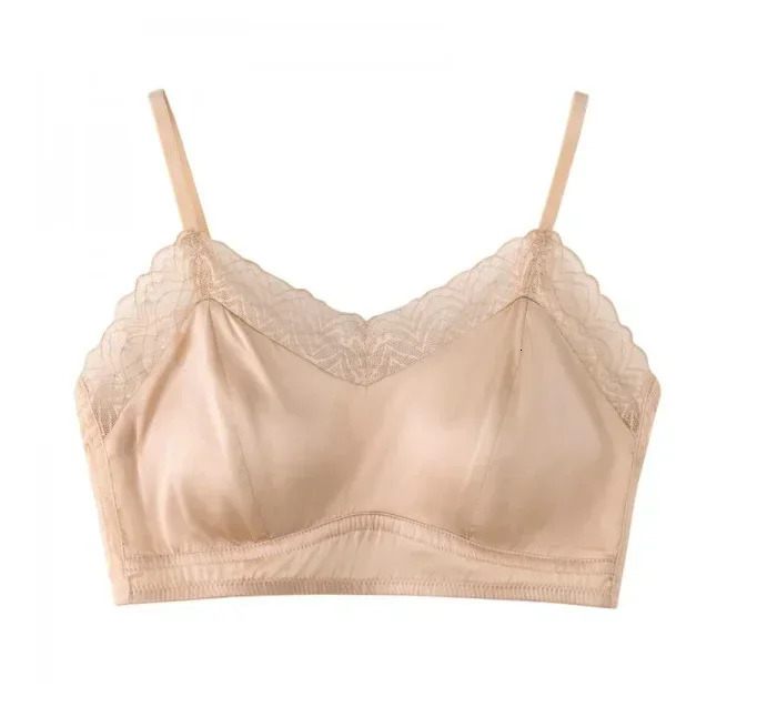 Womens Silkworm Silk Without Steel Ring Anti Slip Gathering Traceless Sexy Lace Full Cup Bra Women Underwear 250122