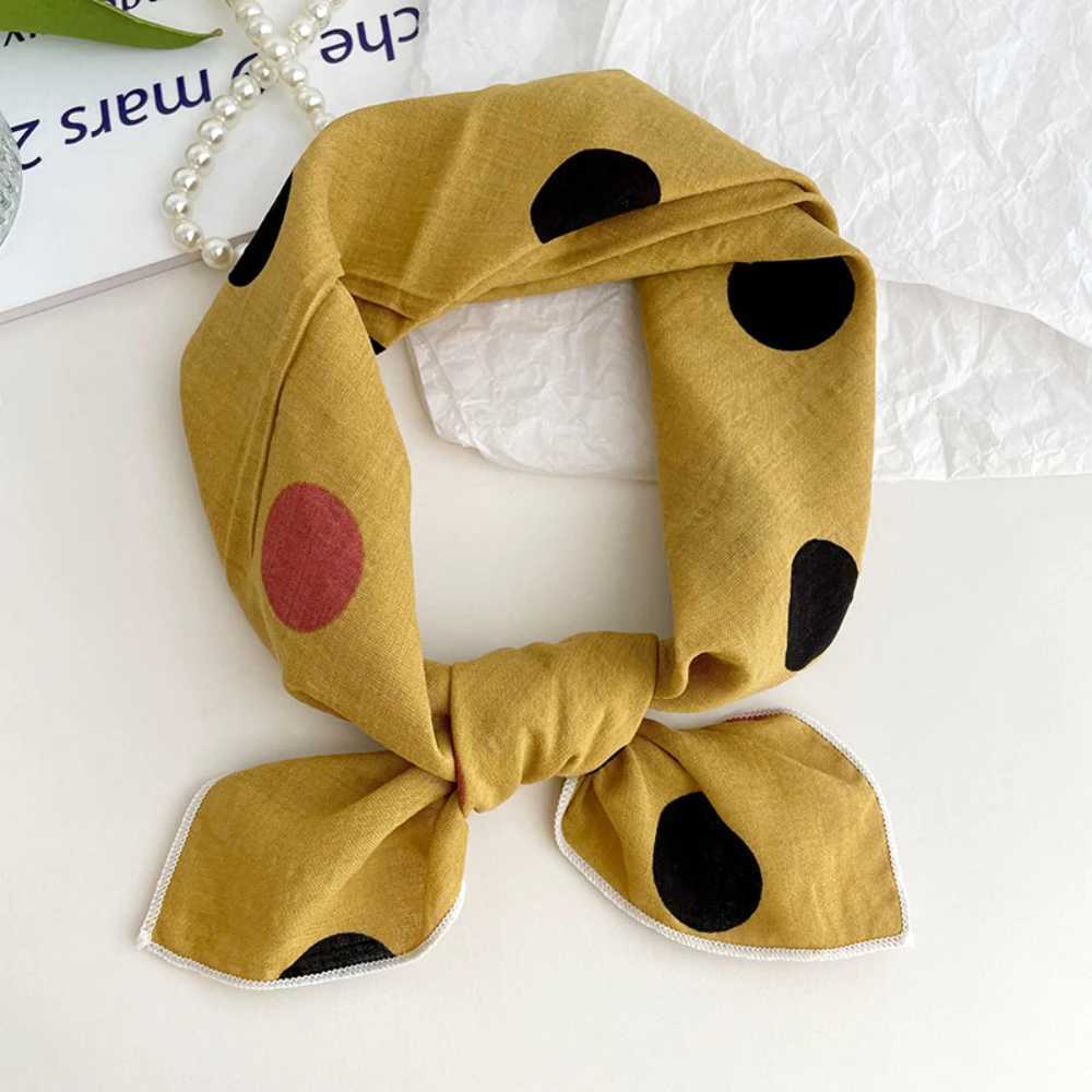 55cm Laies Headband Cotton Linen Square Scarf Women Korean College Girls Fashion Spring Autumn New Style Elegant Neck Scarves W250118