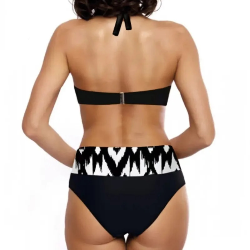 Summer Womens Large Swimsuits Print Plus Size Swimwear Beach Wear Two-Piece Bathing Suit For Pool Female Swimming Suits 250109