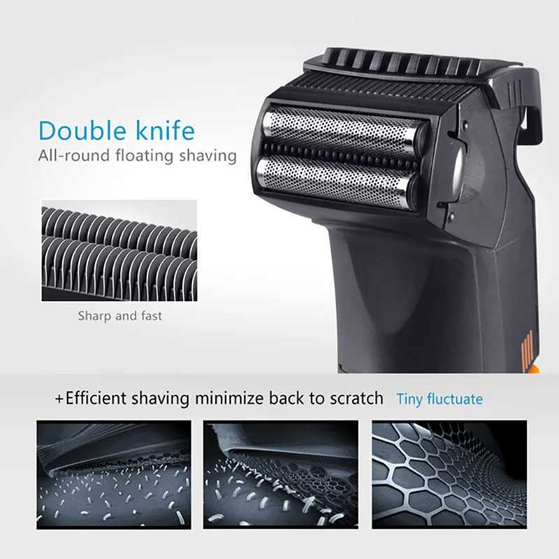 Kemei 2 in 1 Multifunction Electric Shaver and Hair Trimmer 19 Settings Cutting Length Adjustable Reciprocating Powerful RazorW250117