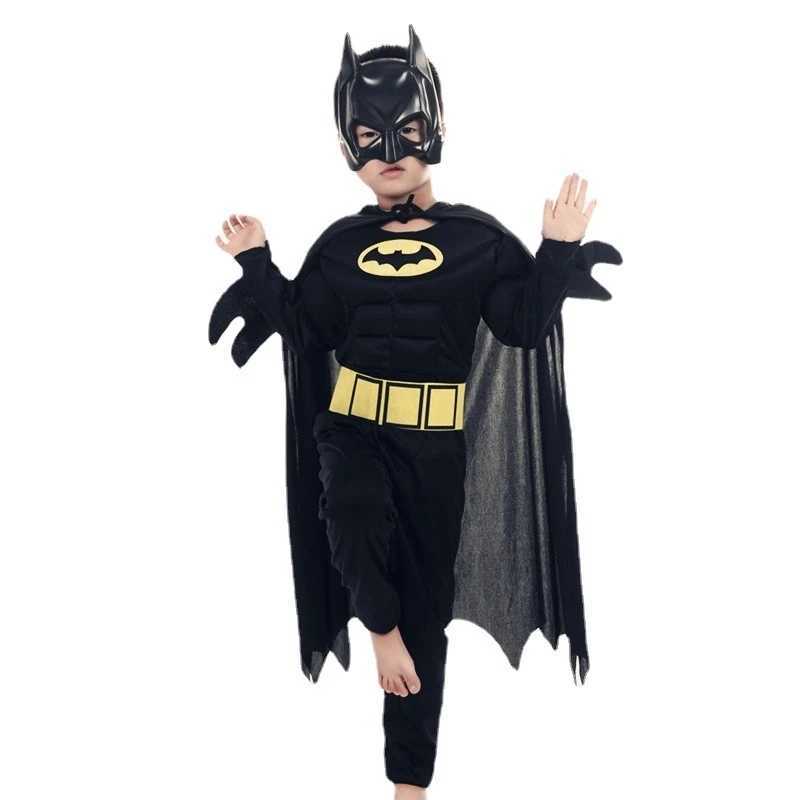 Childrens bat role-playing jumpsuit hero costume set with corner mask male superhero Wayne role-playing high-quality Halloween carnival party W250117
