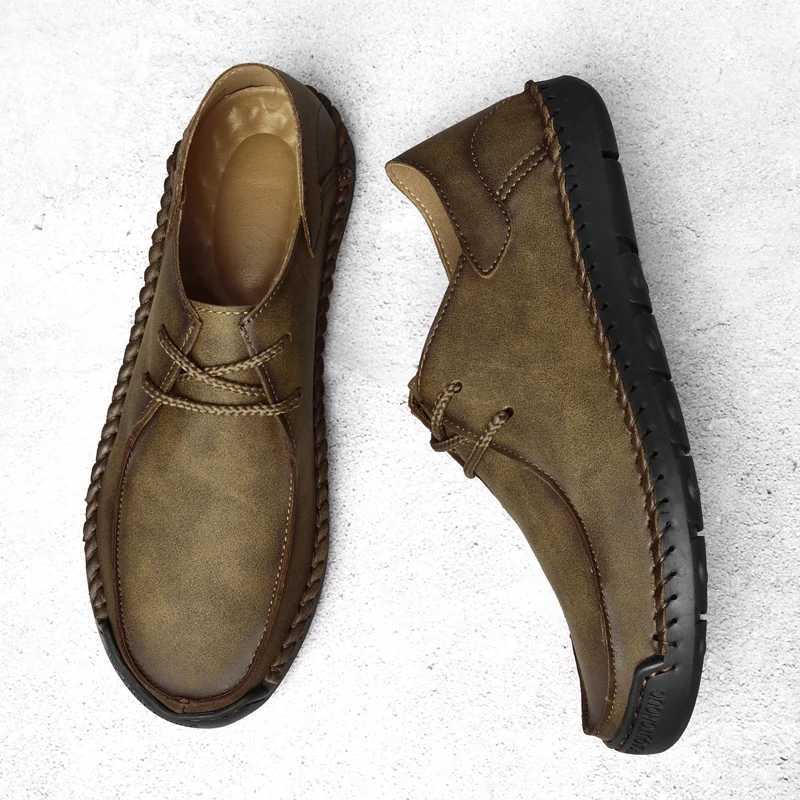 Handmade Casual Mens Leather Shoes Lightweight Leather Casual Shoes Hot Sale Men Loafers Comfy All-mah Driving ShoeXJ250118