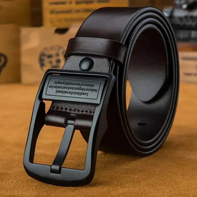 Leather Mens Belt Fashion Metal Alloy Pin Buckle Adult Luxury Brand Jeans Business Casual Waist Male Strap Brand W250120