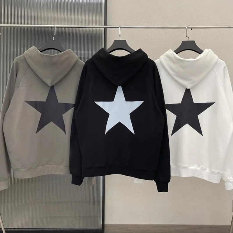 Y2K aesthetic Hooded Sweatshirts Star print men Sweatshirt 2000s streetwear Long sleeve winter cute Hip Hop Hoodies Clother 250109