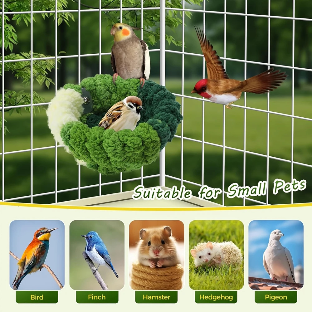 Autumn Winter Warm Cozy Bird Nest Plush Parrot Round Sleeping Bed House Toys for Small Animal Pet Bird Parrot Cage Accessories 250121
