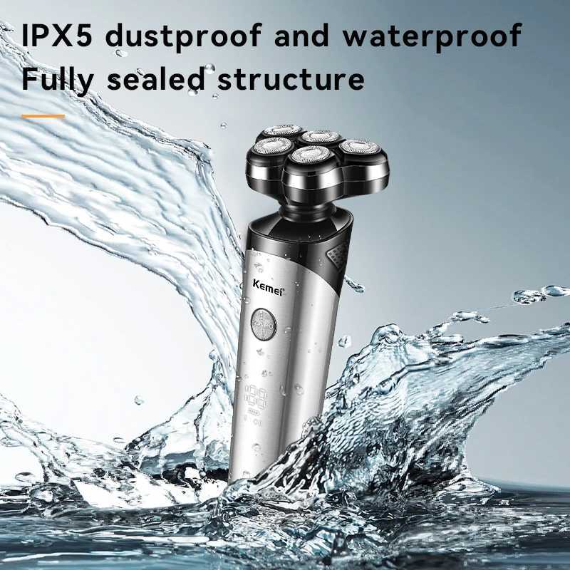 Chemical Rechargeable 5 s Shaver Electric Rotary Razor Bald Head Intelligent Wet Dry Men Beard Shaving Trimmer IPX5 WashableW250117