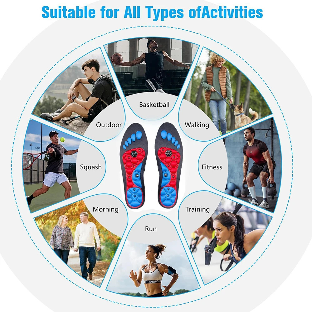 Magnetic Acupressure Insoles Sports Insoles Acupoint Arch Support Massage Plantar Fasciiti Template Orthopedic Insoles Men Women 250120