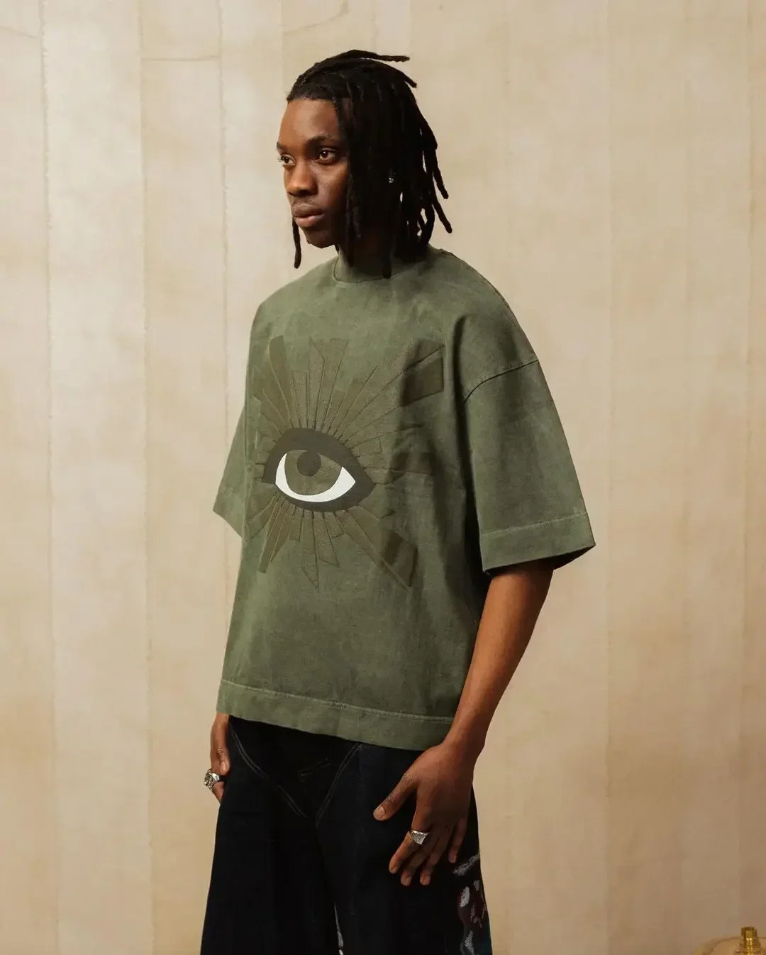 Y2K Hip Hop Spirit T shirt Men Harajuku Street Eye Printed Super T shirt Skateboard Casual Short Sleeved Street Wear y2k top 250115