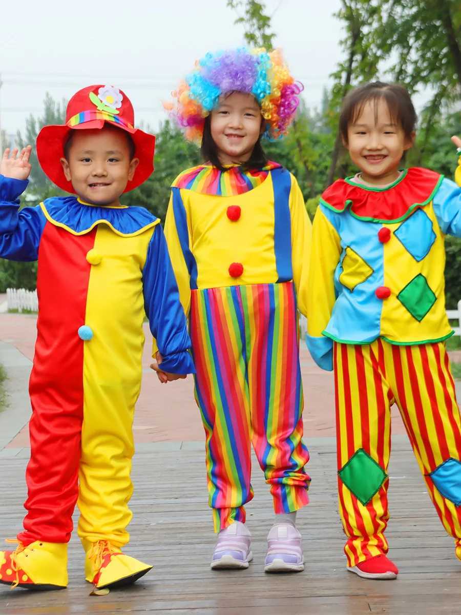 Childrens Fun Clown Costumes including Shoes/Clothes without WigsBoys Funny Character Actor for Performance and Party W250117