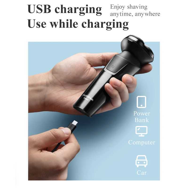 AIKIN Flyco FS903 Men Electric Shaver Smart IPX7 Waterproof Rechargeable Beard Razor 1 Hour Quick Charging Trimming HandW250117