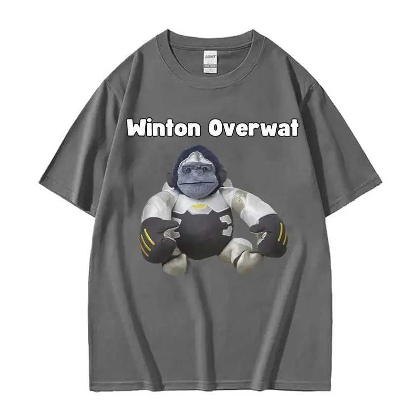Winton Overwat Meme Funny Gaming Graphic T Shirt Fashion Gothic Humor T-shirts Men Women Oversized Cotton T-shirt Y2k Streetwear W250117