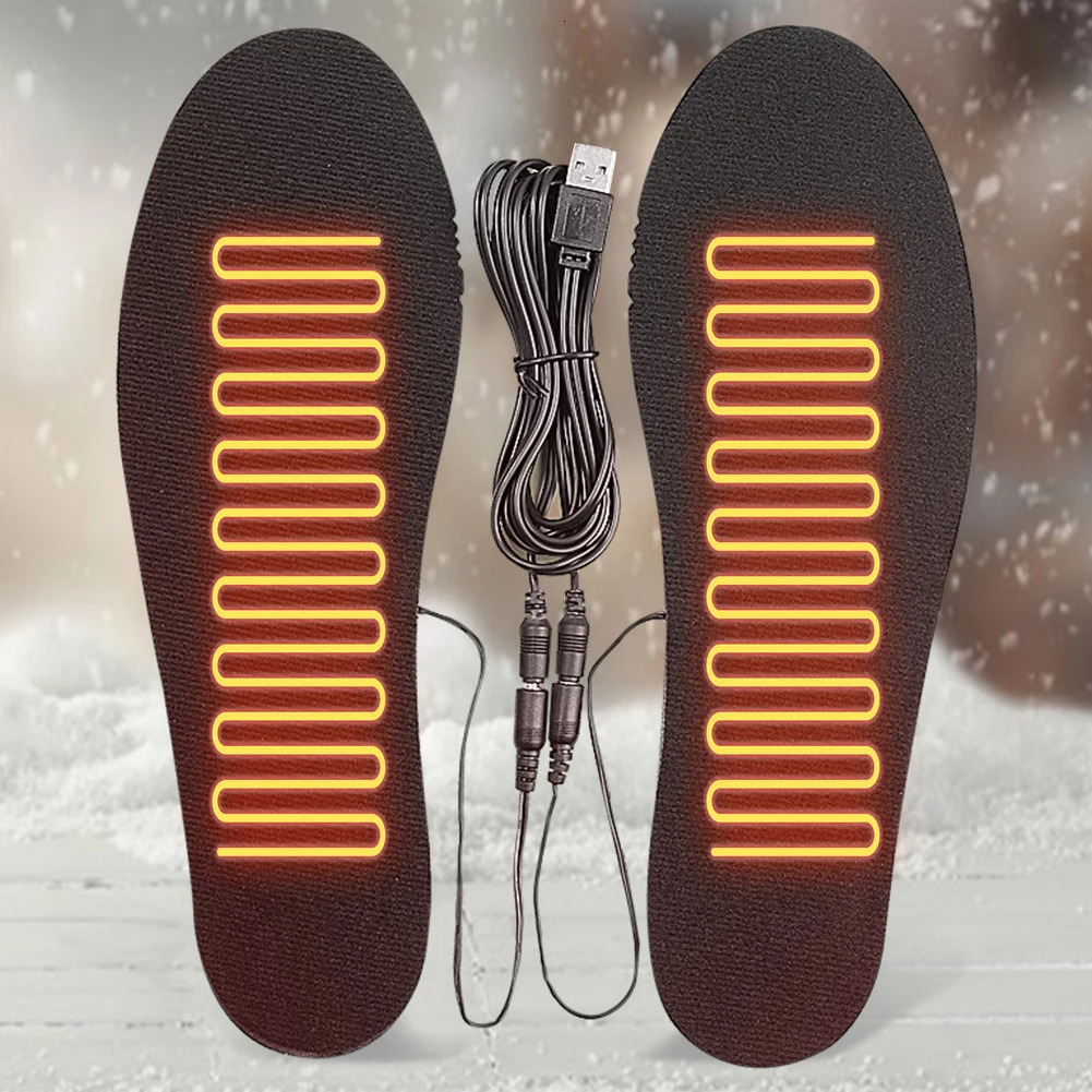 1-10Pair USB Heated Shoe Insoles Women Men Electric Warmer Washable Winter Outdoor Sport Thermal Insoles Keep Foot Warming Pad 250120