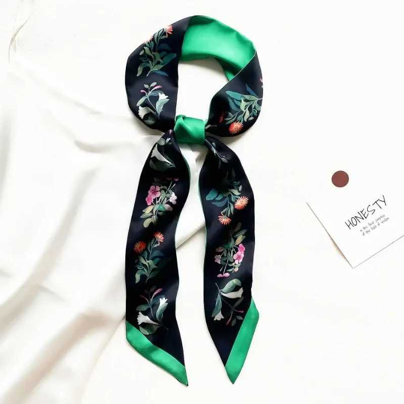130CM New Korean Version Fresh And Original Style Flower Bird Womens Decoration Ribbon Hair Band Small Scarf Neck Scarf W250118