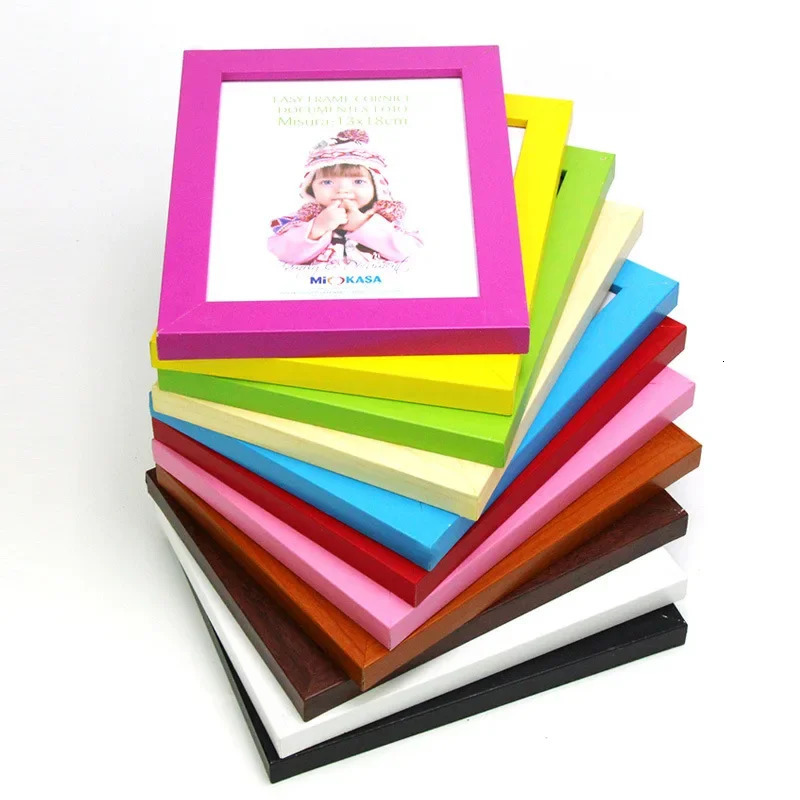Colorful Picture Frames Wood Frame for Wedding Po Kids Disply Idol Holder Porta Retrato Marco De Fotos 250114