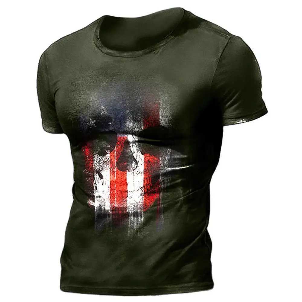 Mens summer T-shirt 3D retro horror skull top hip-hop rock streetwear O-neck short sleeved T-shirt oversized mens T-shirt W250117