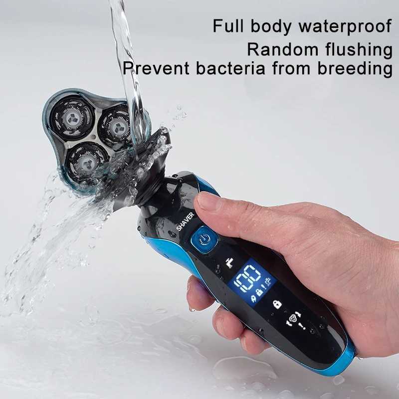 Portable Electric Shaver Nose Hair Trimmer Intelligent Digital Display USB Charging Beard Trimmer Wet And Dry Dual-use RazorW250117