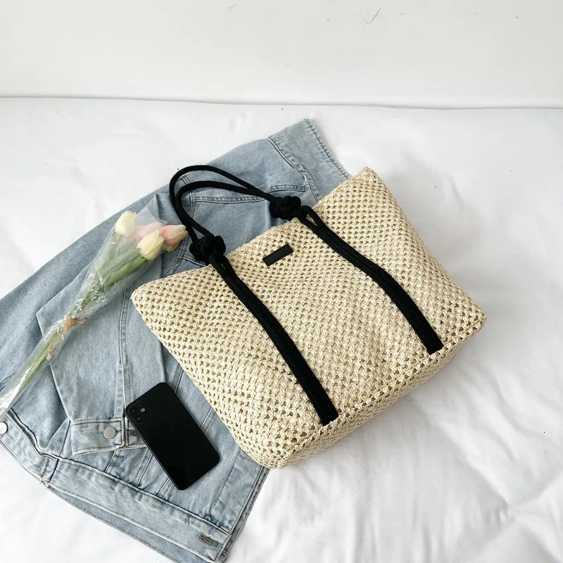Elegant Ladies Straw Woven Handbag Women Holiday Beach Bag Casual Shopper Tote Top-Handle Bags Fashion Underarm Shoulder Bags 250120