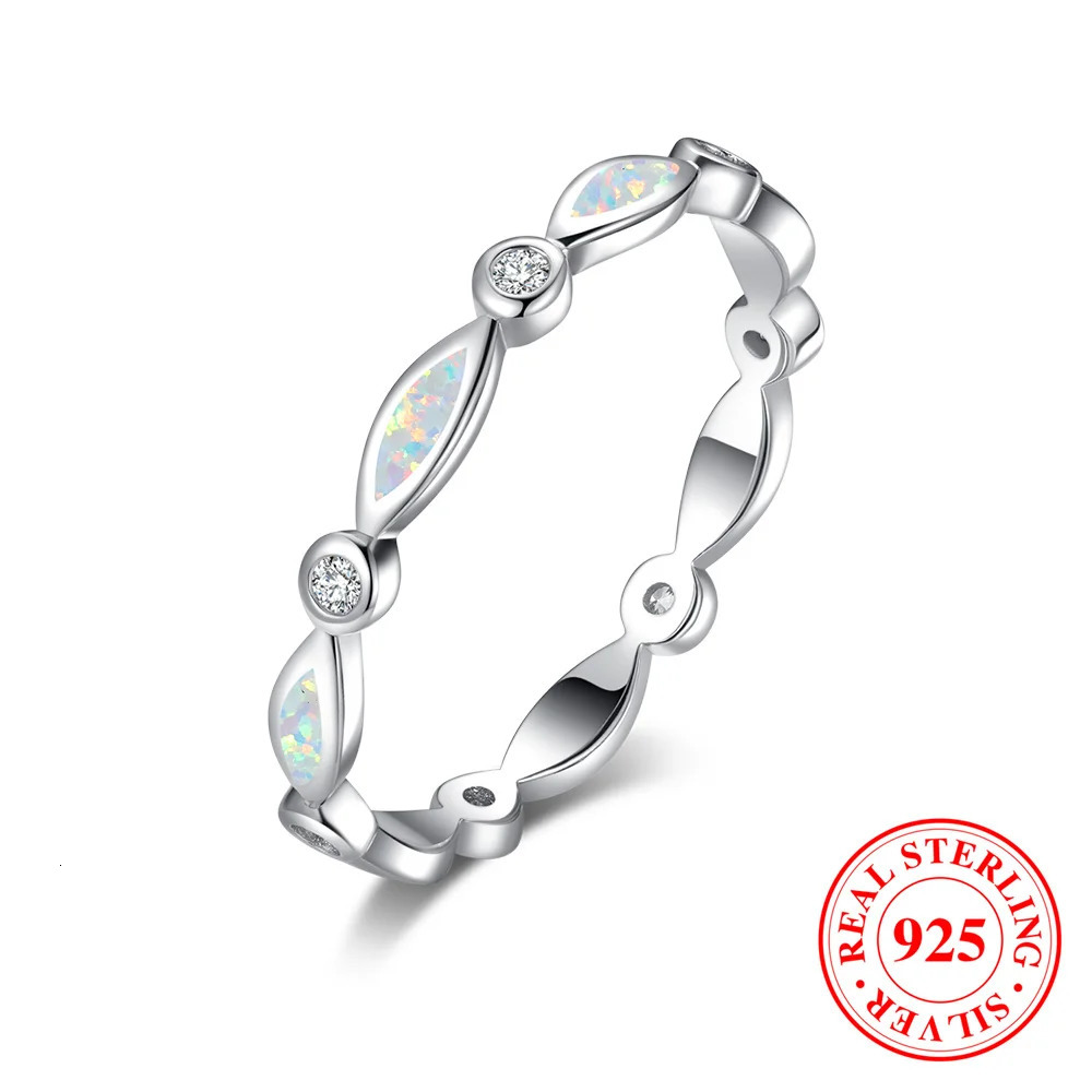 Cute Female Natural White Fire Opal Stone Ring Vintage Real 925 Sterling Silver Wedding Jewelry For Women 250117
