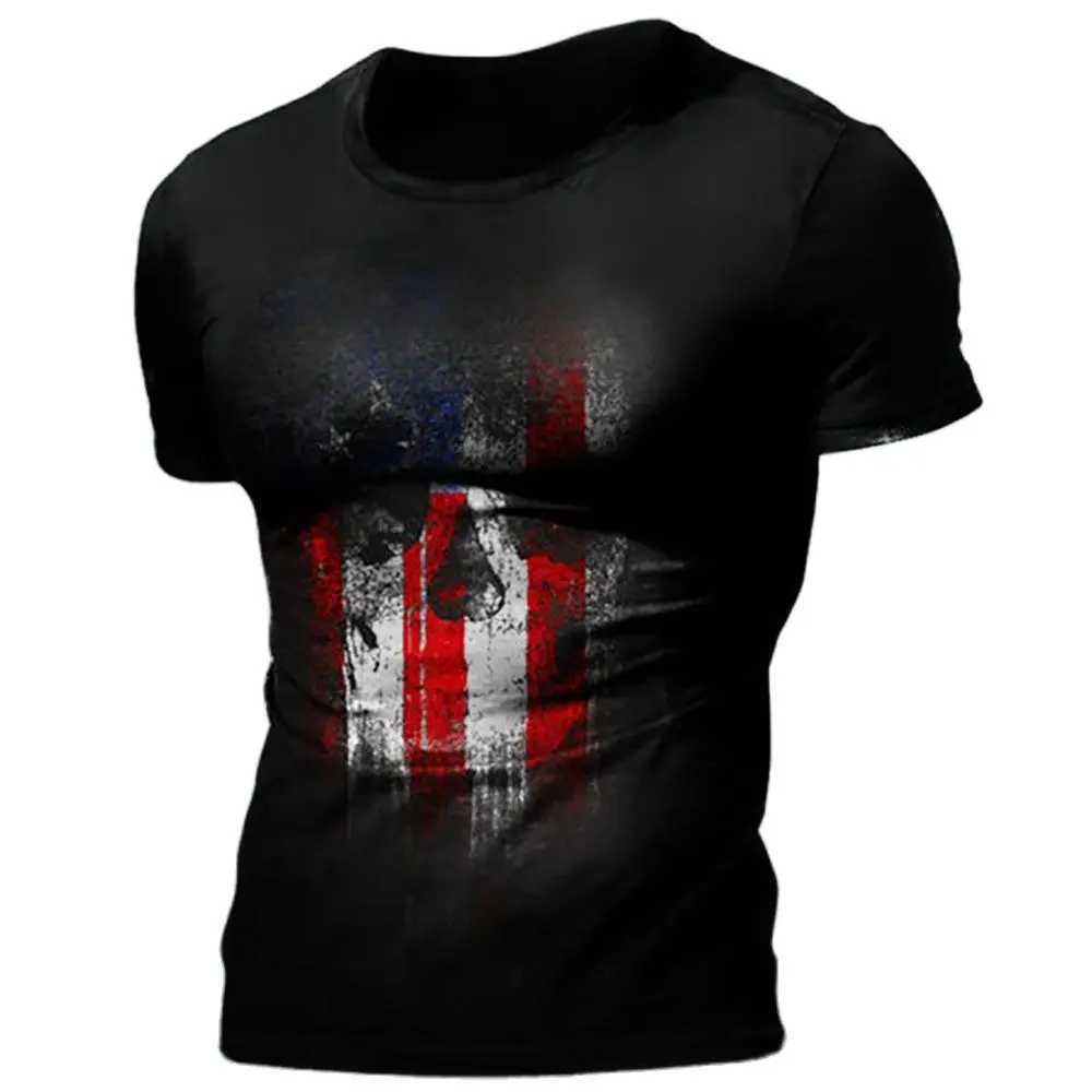 Mens summer T-shirt 3D retro horror skull top hip-hop rock streetwear O-neck short sleeved T-shirt oversized mens T-shirt W250117