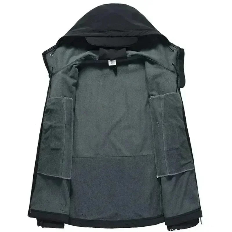 Winter Russian Camo Fleece Hooded Mens Jacket Multiple Pocket Zipper Waterproof and Windproof Hunting Tactical Coat Clothing 250122