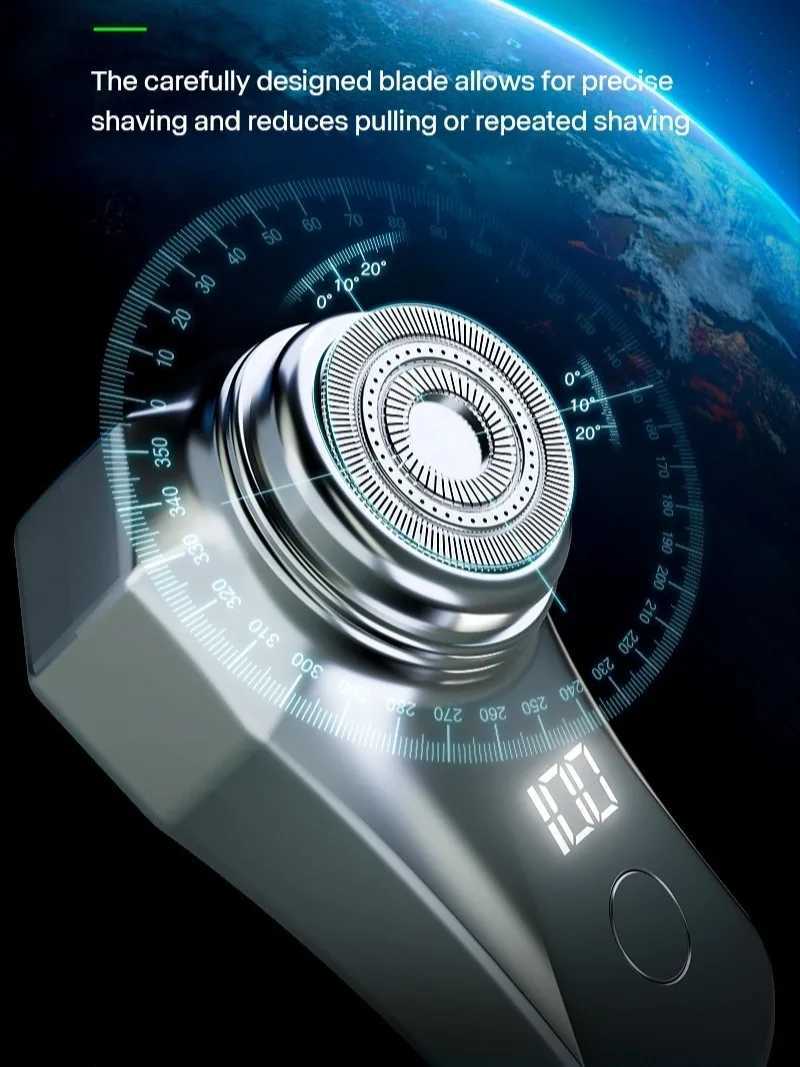 Mens Portable 3D Floating Electric Shaver TYPE-C Charging Waterproof Intelligent Digital ShaverW250117