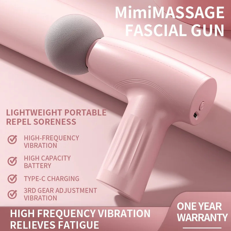Mini Pink Muscle Massage Gun Deep Tissue Handheld Therapy Fascia Massagegun Massagers 250108