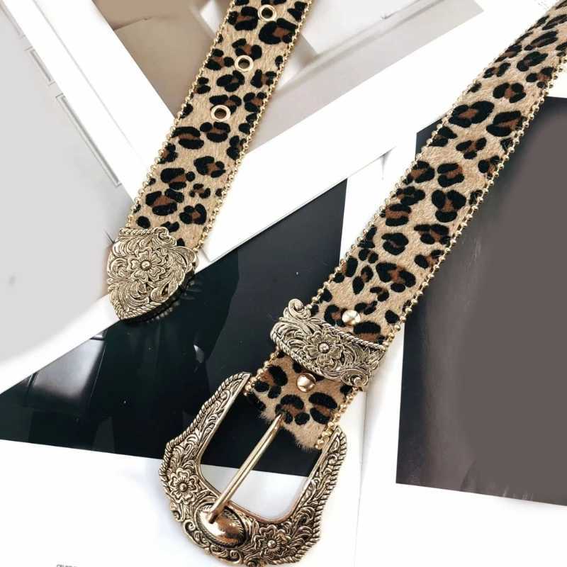 Subculture Belt 2000s Leopard Print Belt for Jeans Shorts Belt Women Waist Decors Pants Waist Belt Girl Waist Ornaments W250120