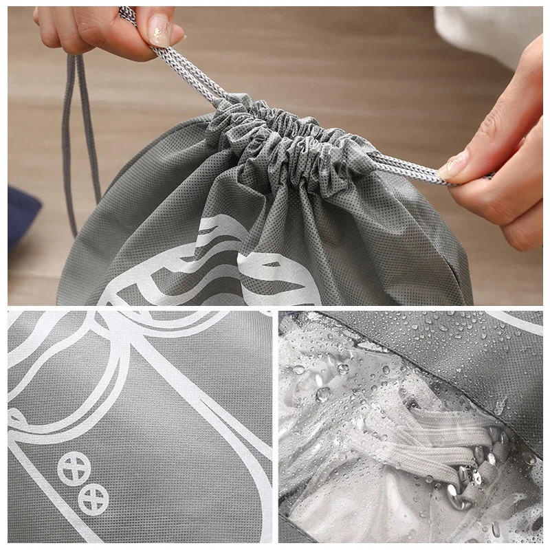 Drawstring Waterproof Swimming Bags for Women Traveling Portable Shoe Storage Bag NonWoven Tote Organizer Pouch High Quality 250121