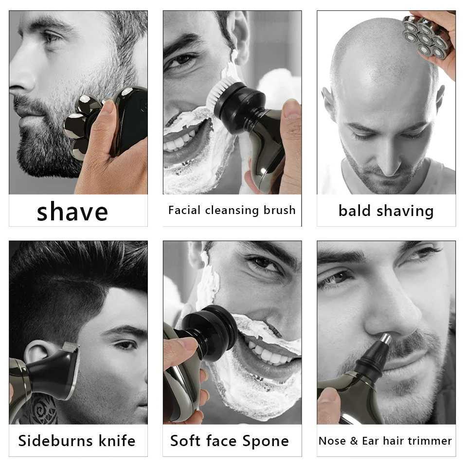 Electric Razor Multifunction USB Charge Trimmer Men NEW Shaver For Men 7D Independently 7 Cutter Floating Head WaterproofW250117