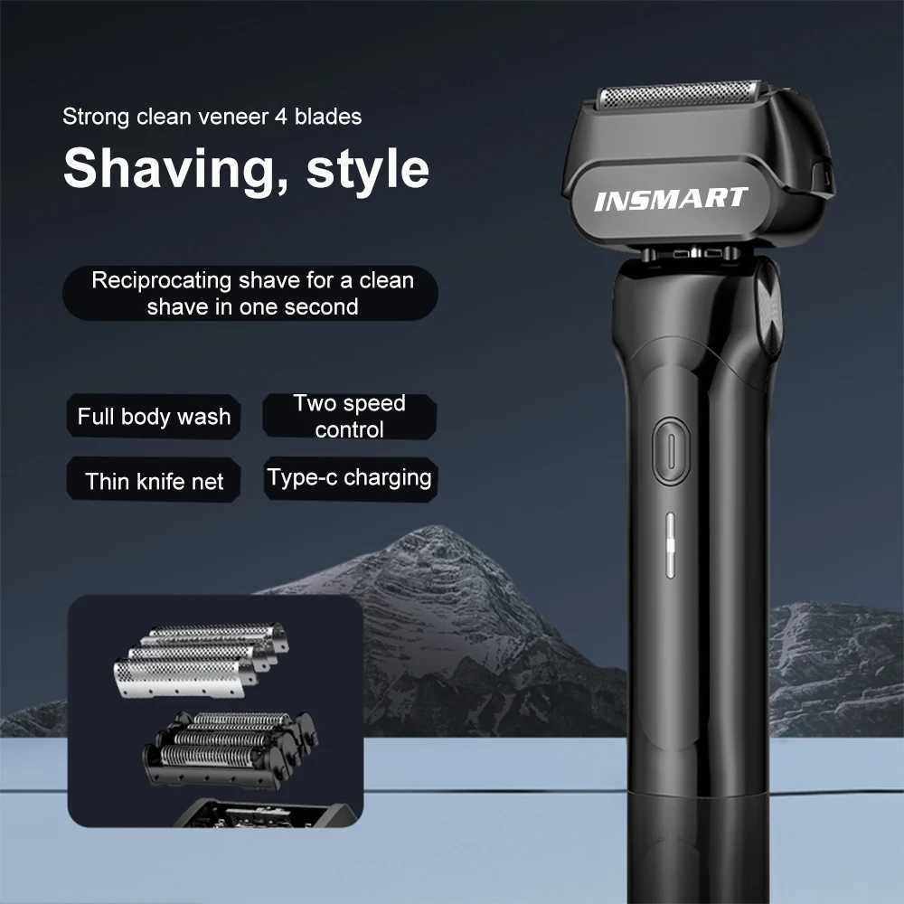 INSMART Electric Travel Shaver Typec Charging Shaving Mane Portable Razor Man Wet And Dry Usb Rechargeable Shaver For MenW250117