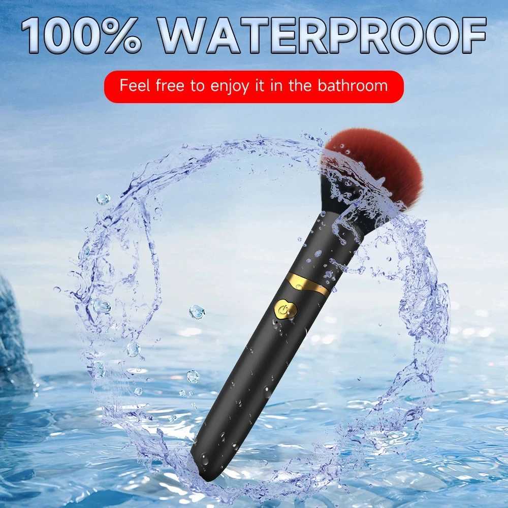 Vibrating Makeup Brush Massager Strong Shock Female Orgasm Clitoral Stimulator 7 Speed AV Wand Vibrator Adult Sex Toys for Women W250117