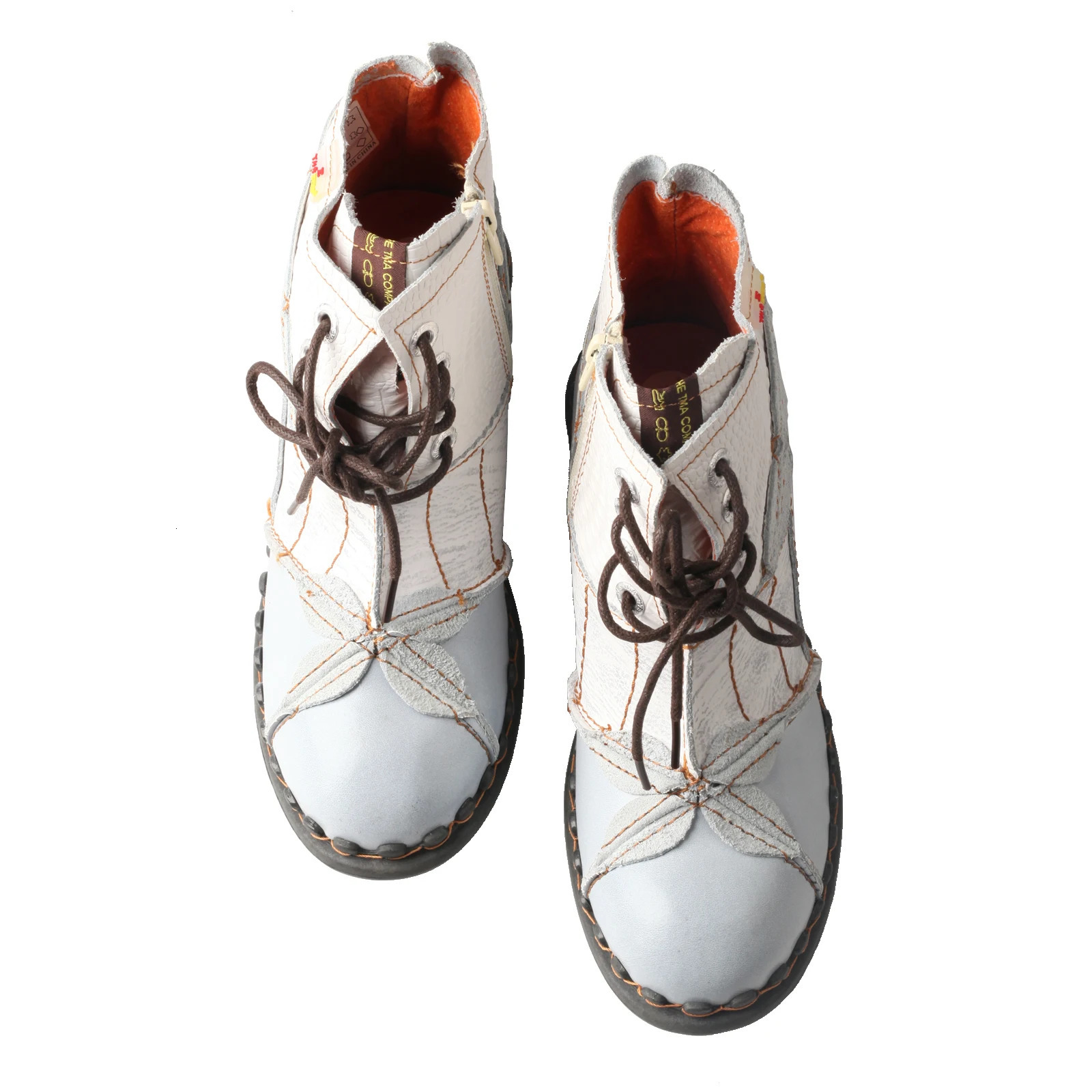 Brand Washed Leather Oxford Womens Boots Mother Shoes 250117