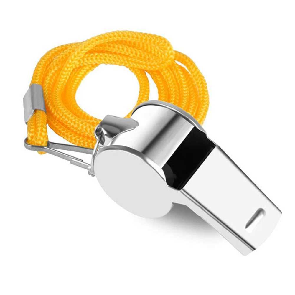 Survival Whistle with Rope Extra Loud Sports Whistle Portable Loud Crisp Sound Whistle for Soccer Football Basketball TrainingW250121