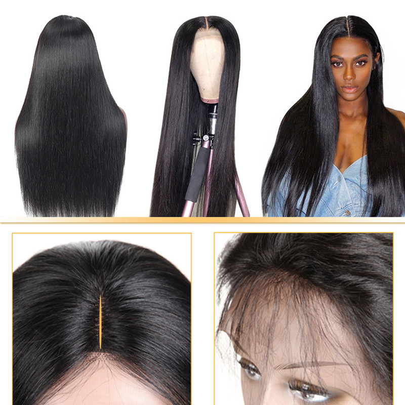 HD 5X5 Closure Wig Straight Body Wave 150% Density Vietnamese 100% Human Hair Lace Wigs Free Part Natural Black 10-34inch