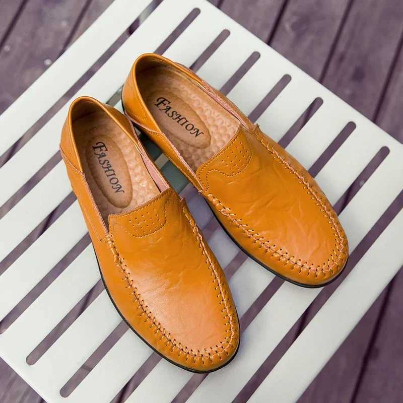 Genuine Leather Men Shoes Casual Italian Mens Loafers Luxury Brand Formal Slip Male Boat Shoes Zapatos De HombreXJ250118