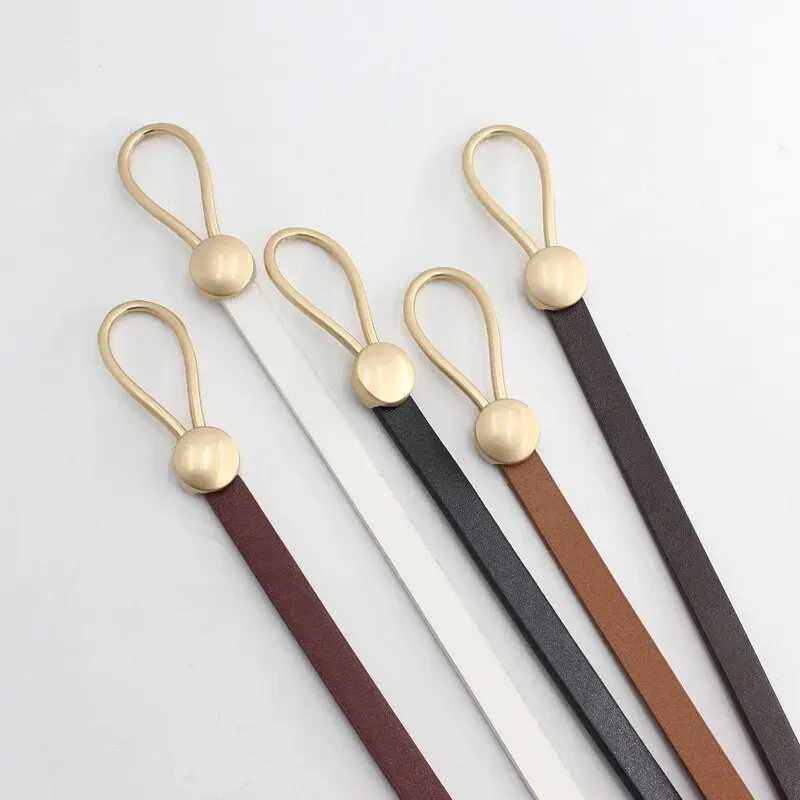 Womens Belt No-hole Knotted Belt Vintage PU Leather Waistband Solid Color Vintage Decorative Thin Belts Dress Girdle For Women W250120