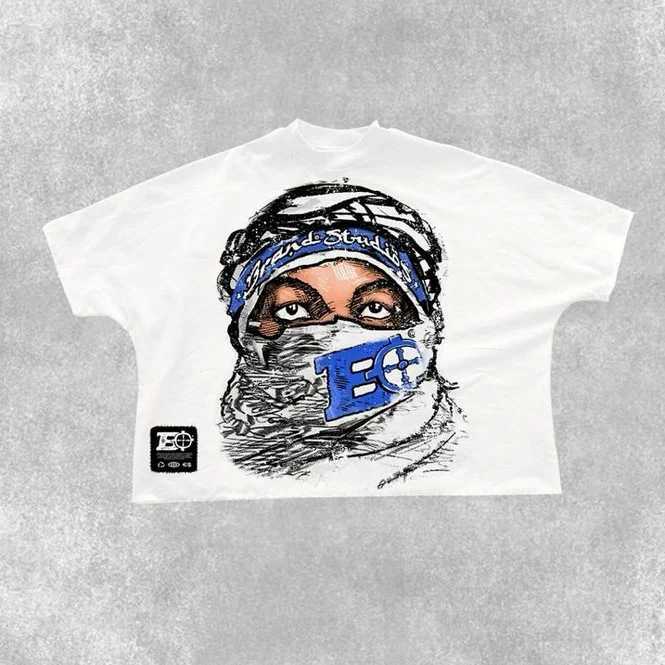 T Shirt Y2K Harajuku Hip Hop Gothic Graphic Print Oversized TShirt Mens Womens New Round Neck Cotton Short Sleeve Tops Clothes W250117
