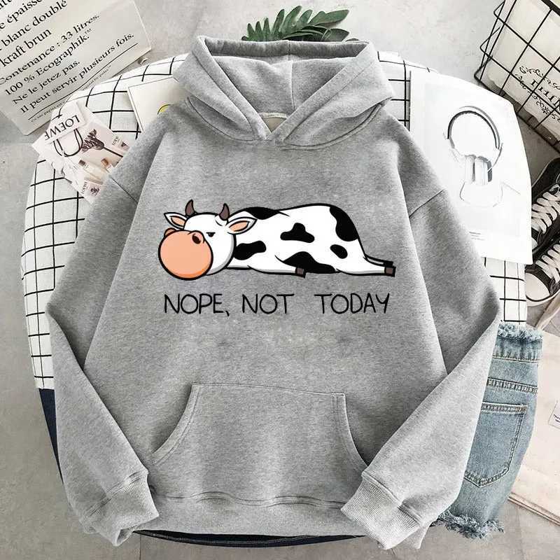 Cow hoodie unisex funny y2k aesthetic anime pattern W250117