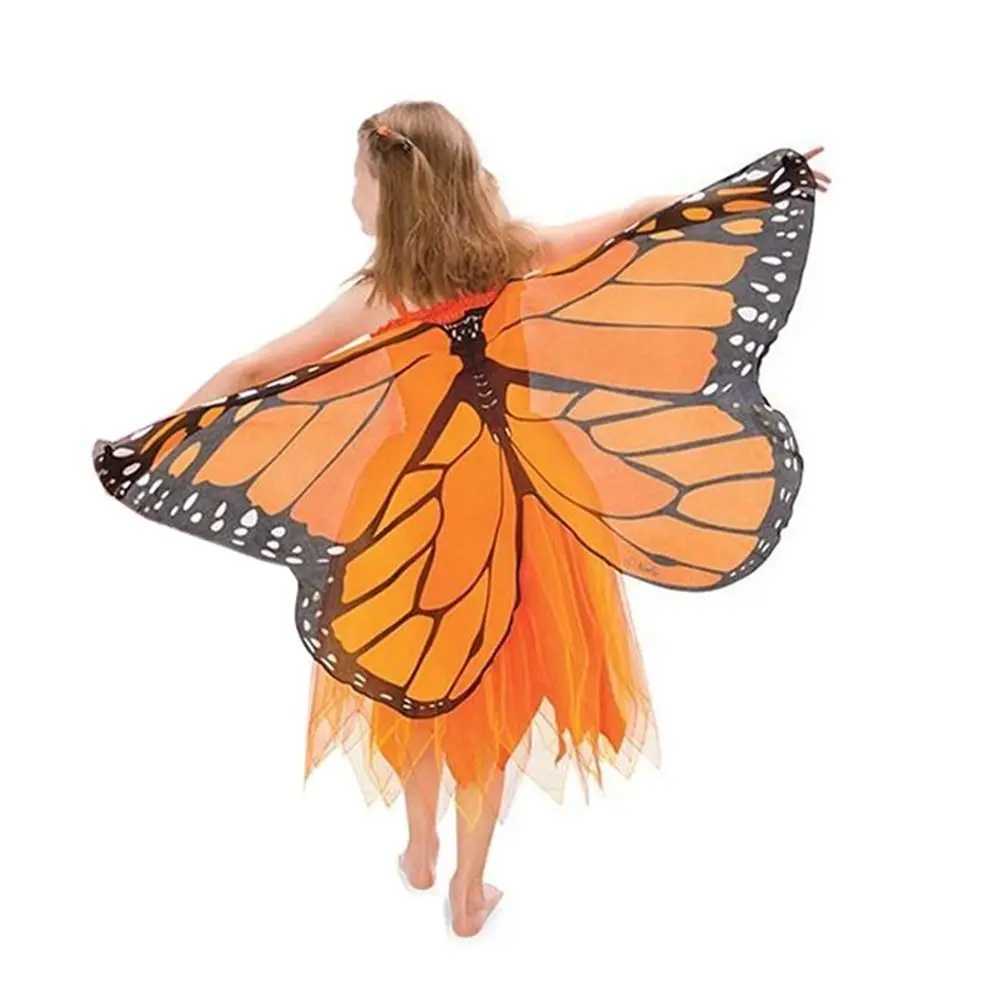 Kids Butterfly Costume Halloween Performance Mask Cloak Childrens Butterfly Elf Angel Wings Christmas Cosplay Stage Costumes W250117