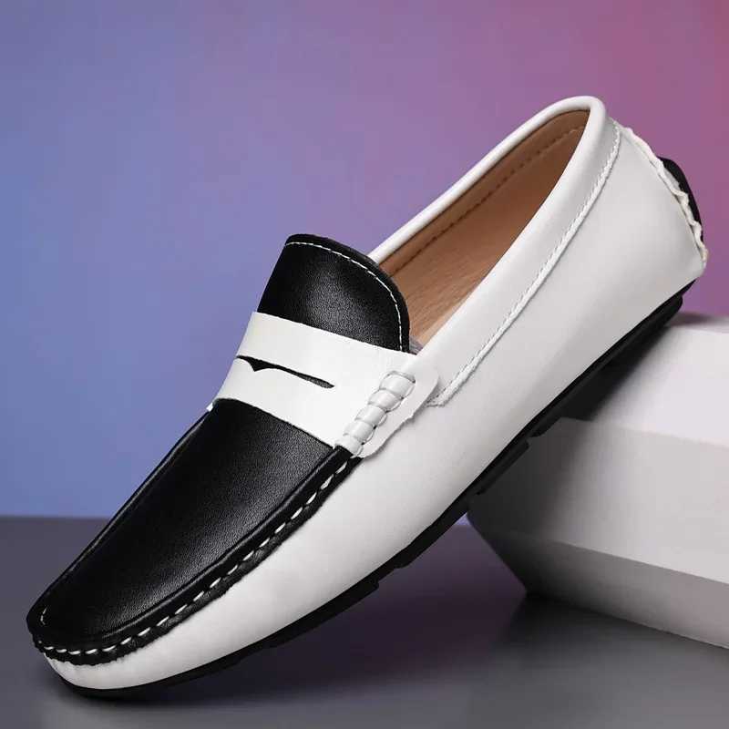 Mens Shoes Casual Luxury Formal Mens Loafers Italian Breathable Boat Shoe Male Flat Casual Driving Shoes Man FootwearXJ250118