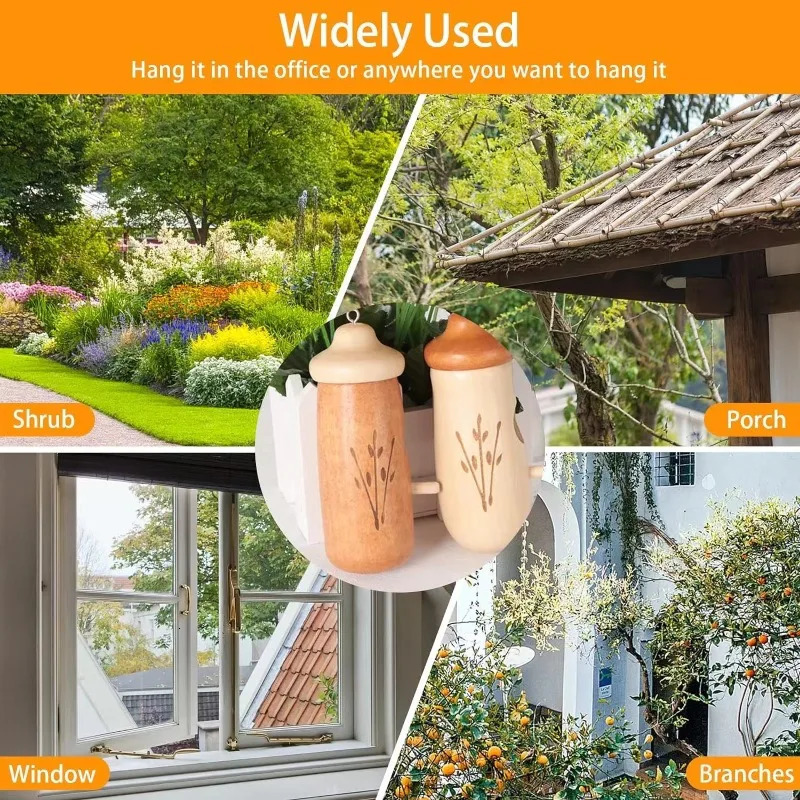 Wooden Hummingbird House Nature Ventilatio Humming Bird House Swing Parrot Swing Toy Hanging Ornament for Outside Garden Decor 250121
