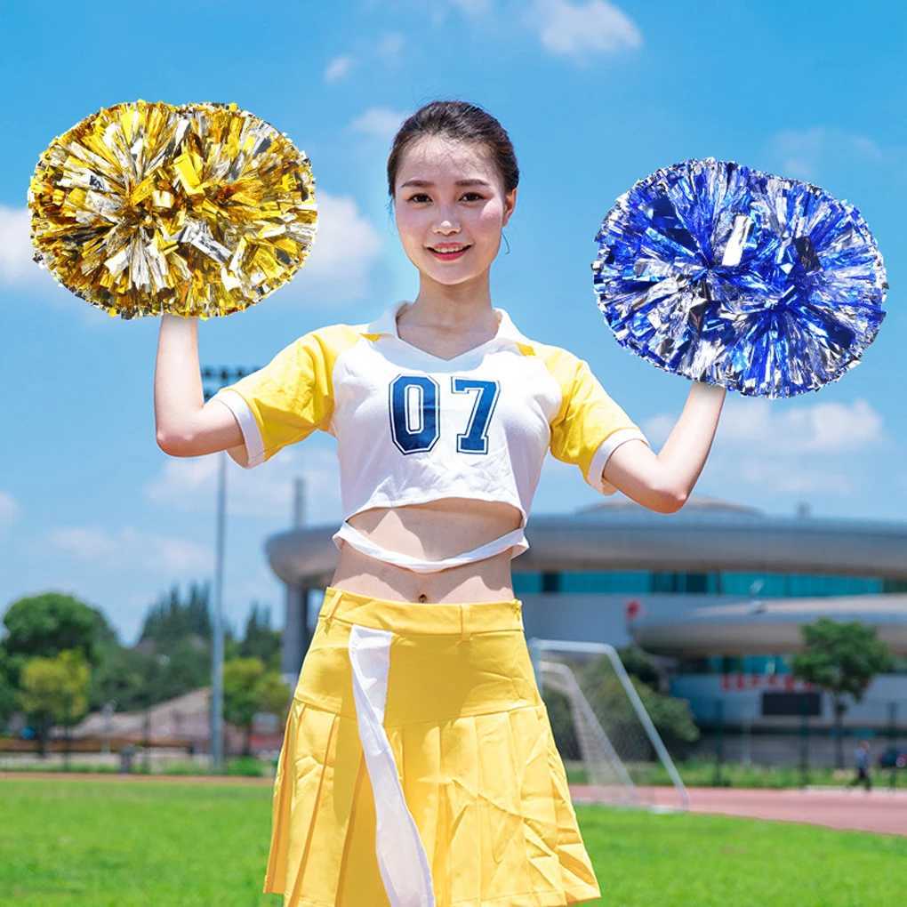 2 Pieces Cheerleader Flower Portable Cheering Flowers Balls Decoration Photo Shooting Photography Accessories SilverW250121