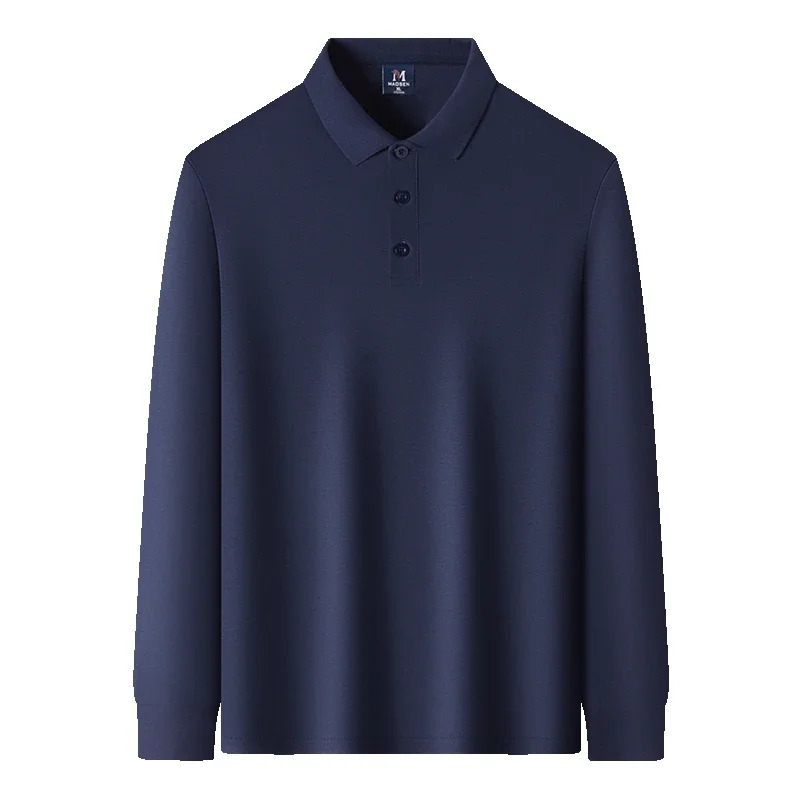 Mens Business Casual Long Sleeved Shirt Solid Color Polo Shirt Fashionable Breathable Comfortable Versatile Top 250114