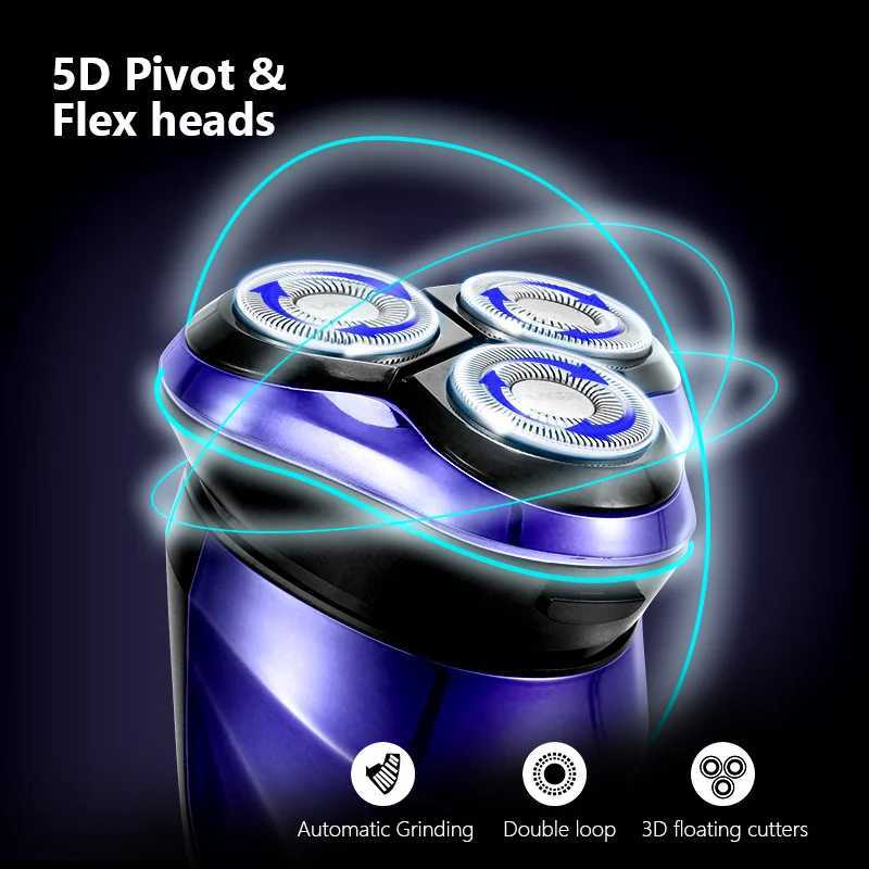 Mens Electric Shaver For Men Razor Smart Beard Shaving Beard Timmer Ipx7 Waterproof Shaving Mane LCD Display Electric RazorW250117